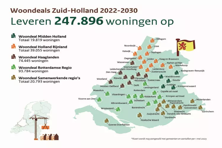 Zuid-Holland bouwt circa 250.000 woningen voor 2030
